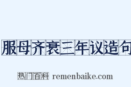 服母齐衰三年议造句是什么意思的图片